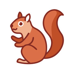 Cute cartoon squirrel illustration on a black background