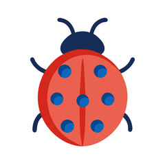 Obraz premium Simple Illustration of a Red Ladybug with Blue Spots