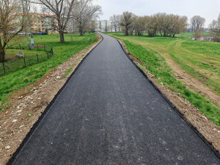 New asphalt bicycle lane around the town