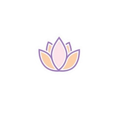 Obraz premium A beautiful, stylized lotus flower design featuring soft pastel colors on a white isolated background.