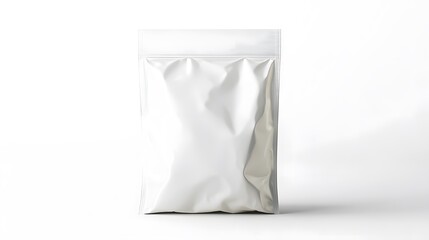 White stand-up pouch mockup, isolated, studio, packaging design