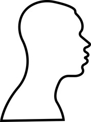 User profile icon in line Person representing a user profile or avatar vector design isolated on transparent background