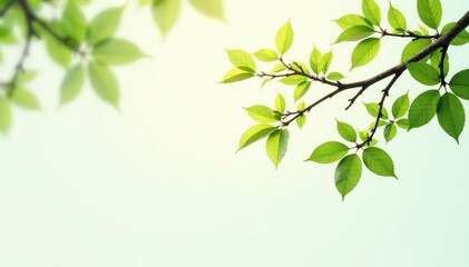 Obraz premium Isolated Branches with Foliage on White Background, quiet, nature
