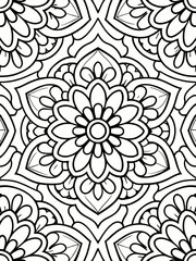 Complex Abstract Symmetrical Line Drawing Coloring Sheet