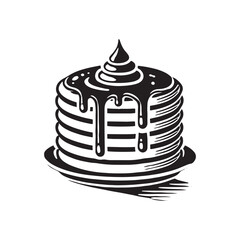 Pancake minimalist Design - Pancake Silhouette - Pancake Vector - Pancake Illustration.