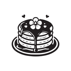 Pancake minimalist Design - Pancake Silhouette - Pancake Vector - Pancake Illustration.