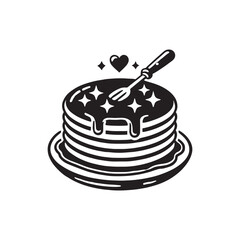 Pancake minimalist Design - Pancake Silhouette - Pancake Vector - Pancake Illustration.