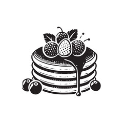 Pancake minimalist Design - Pancake Silhouette - Pancake Vector - Pancake Illustration.