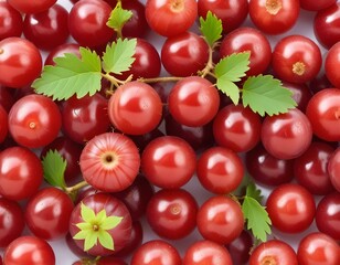 red gooseberry isolated on white background