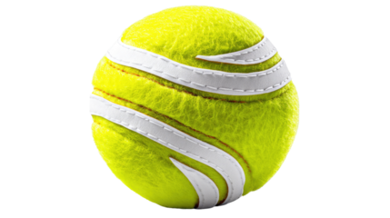 Tennis Ball Toy for Pets: A vibrant yellow tennis ball toy for pets, featuring a unique white design, perfect for fetch and play. 