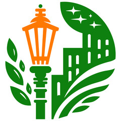 Blueprint streetlight pack technical drawing style poles