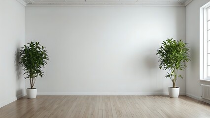 Parete vuota in ambiente moderno - Empty gallery wall light room interior - modern living room