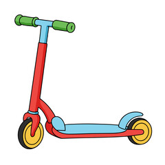 Colorful children's scooter for outdoor fun and learning, promoting physical activity and exploration
