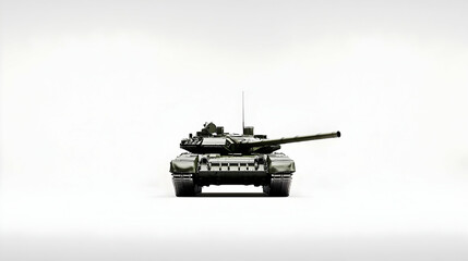 Fototapeta premium Pixelated Military Tank on White Background