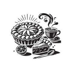 Minimal Pie Vector - Pie Graphic Design - Pie Illustration - Pie Silhouette - Pie Art.