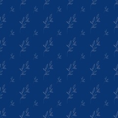 Seamless pattern, flowers with blue background.