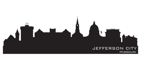 Obraz premium Jefferson city Missouri skyline vector silhouette