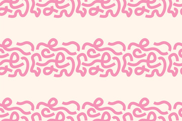 Marker pen drawn bold doodle lines seamless pattern. Abstract modern geometric curved wavy ornament background. Perfect for trendy wrapping paper, fashion prints or digital assets.