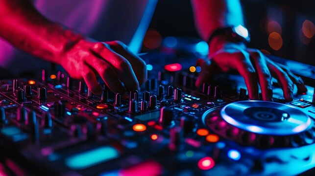 DJ mixing music at a night club