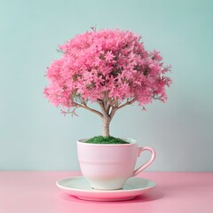 cup of tea and flowers