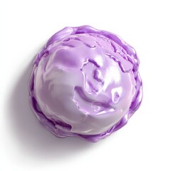 Fototapeta premium Creamy Purple Ice Cream Scoop on White Surface for Dessert Appeal