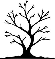 Obraz premium silhouette of tree in autumn with white background