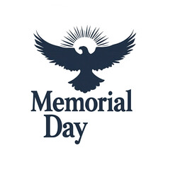 Obraz premium An artistic representation featuring a soaring eagle silhouette with rays of light, symbolizing freedom and remembrance, perfect for Memorial Day themes.