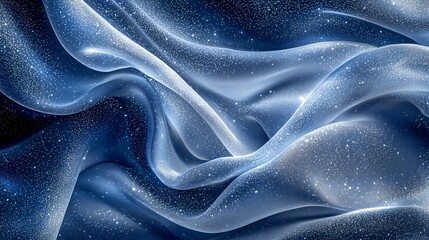 Draped shimmering fabric