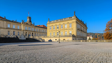 Fototapeta premium Historic European Palace On Sunny Day