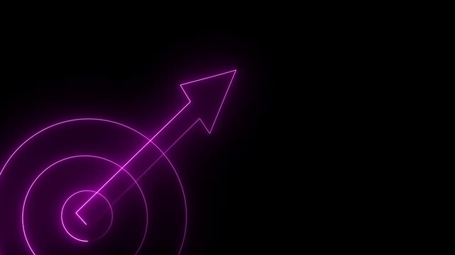 arrow rising transparent channel, business growth arrow and graph chart. neon line business graph growth chart animation.
