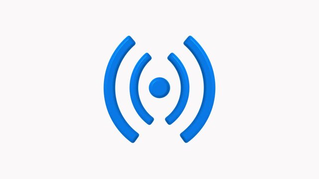 Radio waves Animation of radio waves spreading on transparent background with alpha channel and radio waves looping animation, Wifi hotspot icon symbol and broadcast signal, Broadcasting Wave signal