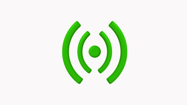 Radio waves Animation of radio waves spreading on transparent background with alpha channel and radio waves looping animation, Wifi hotspot icon symbol and broadcast signal, Broadcasting Wave signal