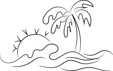 Tribal vector illustration of a whale, bird silhouette, and bird in sand design