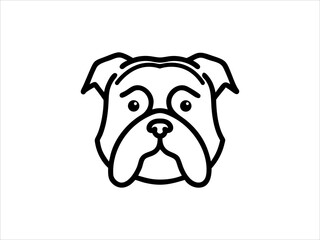 Simple Line Art Illustration of a Bulldog