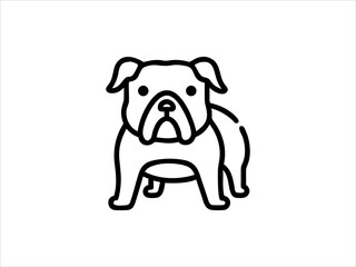 Simple Line Art Illustration of a Bulldog