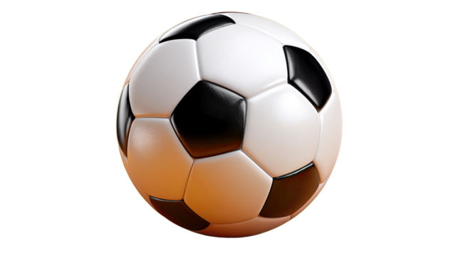Classic Soccer Ball: A classic black and white soccer ball, ready for action on the field. The traditional design and seamless stitching are symbolic of the sport's enduring appeal.