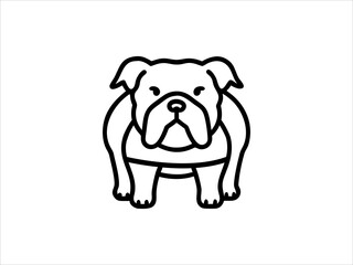 Simple Line Art Illustration of a Bulldog