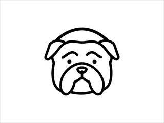 Simple Line Art Illustration of a Bulldog