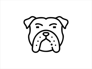 Simple Line Art Illustration of a Bulldog