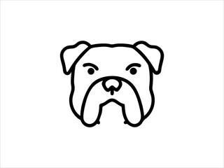 Simple Line Art Illustration of a Bulldog