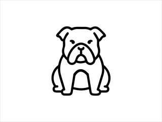 Simple Line Art Illustration of a Bulldog