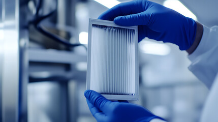 Technician replacing a filter in the lithium ore purification system. Featuring filter replacement