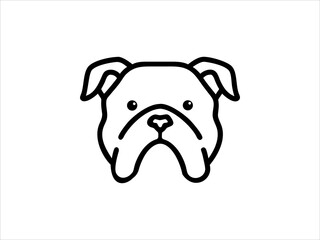 Simple Line Art Illustration of a Bulldog