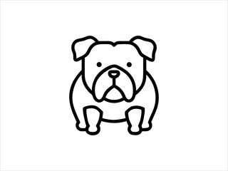 Simple Line Art Illustration of a Bulldog