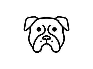 Simple Line Art Illustration of a Bulldog