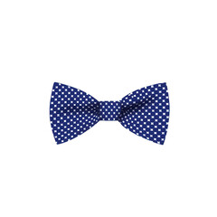 Stylish blue checkered bow tie on a white isolated background, perfect for formal attire, weddings, parties, or fashion accessories.