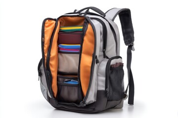 Spacious modern backpack with open compartments perfect for organization and travel
