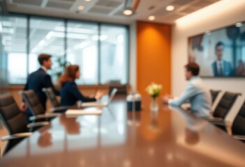 Blurred office meeting room background, business setting, blurred background, architecture