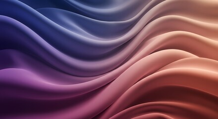 Fototapeta premium A captivating abstract background with flowing, wave-like gradients of purple to orange hues.