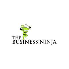 ninja logo design with green clothes modern vector